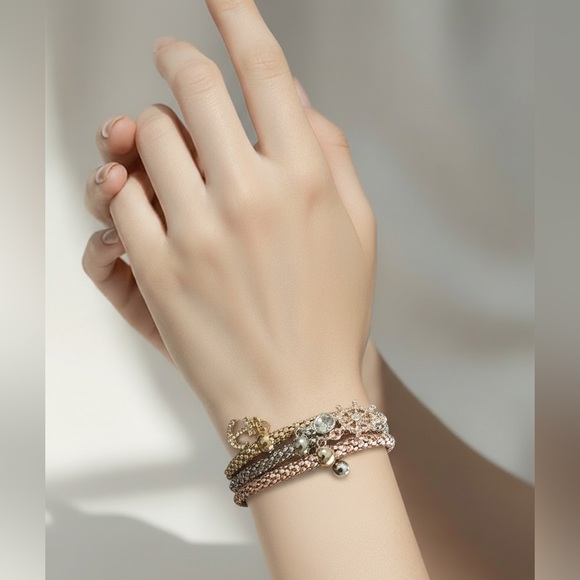 Jewelry - New Trend Coastal Cowgirl mixed metal set of 3 bracelets Silver Gold Crystal